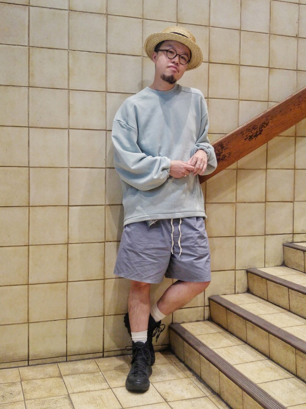 「INFIELDERDESIGN、mykita、KAPTAIN SUNSHINE、HOKAONEONE、ootd、今日のコーデ、fall、秋、Hong Kong、香港」｜「INFIELDER DESIGNのアイテム（ハット、ベージュ系）」を使った、Paak Chanさん（メンズ・172cm）の秋コーディネートの1枚目の写真