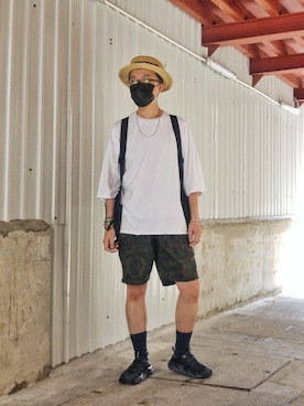 「INFIELDER DESIGN（インフィールダーデザイン）のアイテム」を使った、Paak Chanさん（メンズ・172cm）の春コーディネート