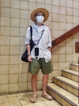 「NAISSANCE（ネサンス）のアイテム（パンツ）」を使った、Paak Chanさん（メンズ・172cm）の夏コーディネート