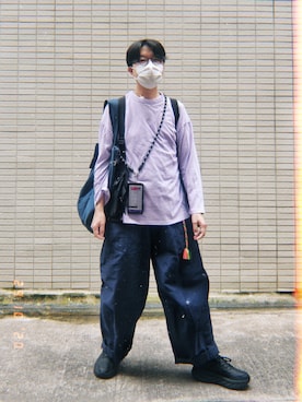 「MIS（エムアイエス）のアイテム（トップス）」を使った、Paak Chanさん（メンズ・172cm）の秋コーディネート