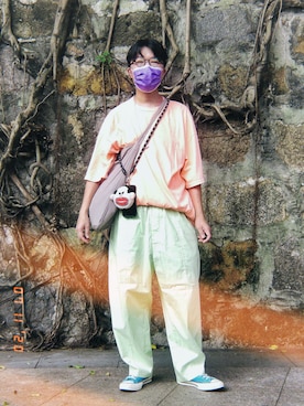 「IDEE（イデー）のアイテム（バッグ）」を使った、Paak Chanさん（メンズ・172cm）の秋コーディネート