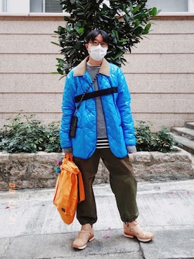 「united arrows」｜「アイテム（ナイロンジャケット）」を使った、Paak Chanさん（メンズ・172cm）の冬コーディネート