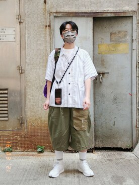 「CLAMP（クランプ）のアイテム（トップス）」を使った、Paak Chanさん（メンズ・172cm）の春コーディネート
