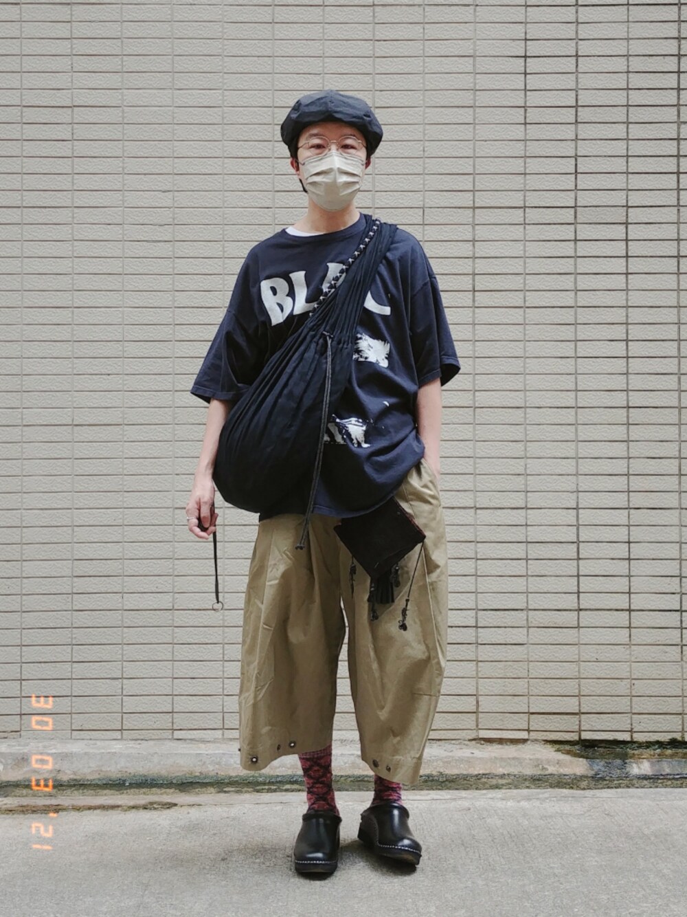 「halo commodity、金子眼鏡、FACETASM、SHINYA KOZUKA、TROENTORP、LEH、ootd、今日のコーデ、春コーデ、春」｜「halo commodityのアイテム（ハンチング/ベレー帽、ブラック系）」を使った、Paak Chanさん（メンズ・172cm）の春コーディネートの1枚目の写真