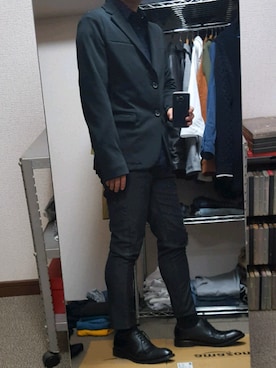 「COMME CA ISM（コムサイズム）のアイテム（フォーマルスーツ/小物）」を使った、ダイテンさん（メンズ・173cm）の秋コーディネート