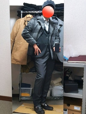 「COMME CA ISM（コムサイズム）のアイテム（ピーコート）」を使った、ダイテンさん（メンズ・173cm）の冬コーディネート