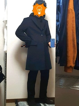 「COMME CA ISM（コムサイズム）のアイテム（チェスターコート）」を使った、ダイテンさん（メンズ・174cm）の冬コーディネート