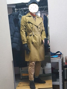 「Paul Smith（ポールスミス）のアイテム（トレンチコート）」を使った、ダイテンさん（メンズ・173cm）の冬コーディネート