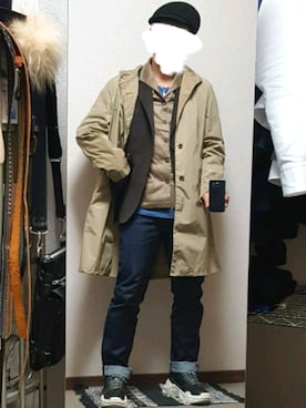 「COMME CA ISM（コムサイズム）のアイテム（その他アウター）」を使った、ダイテンさん（メンズ・174cm）の冬コーディネート