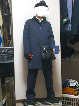 「Paul Smith（ポールスミス）のアイテム（ステンカラーコート）」を使った、ダイテンさん（メンズ・174cm）の春コーディネート