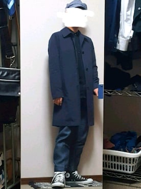 「Paul Smith（ポールスミス）のアイテム（ステンカラーコート）」を使った、ダイテンさん（メンズ・174cm）の春コーディネート