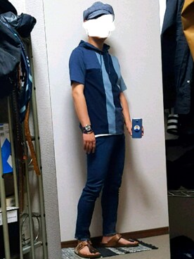 「Lee（リー）のアイテム（サンダル）」を使った、ダイテンさん（メンズ・174cm）の春コーディネート