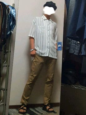 「リドム」｜「アイテム（チノパンツ）」を使った、ダイテンさん（メンズ・174cm）の夏コーディネート
