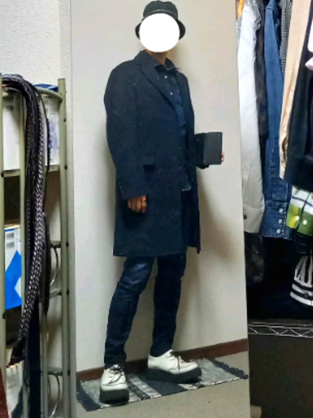 DENHAM ネイビー チェスターコート デニム DENHAM ネイビー チェスターコート デニム デニムパンツを使った