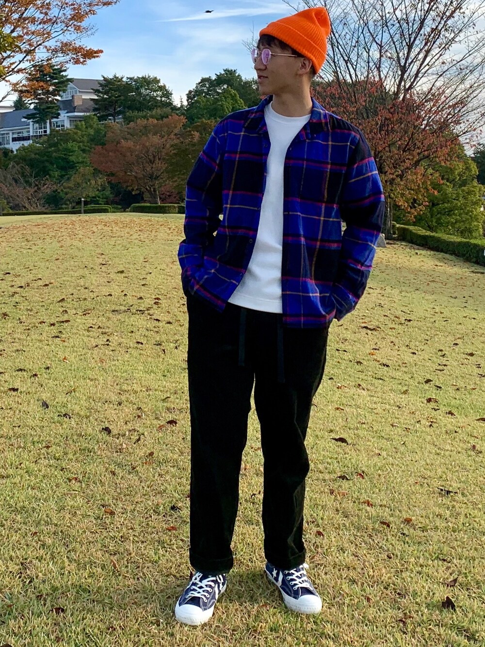「NOAHのアイテム（ニットキャップ/ビーニー、オレンジ系）」を使った、Terryさん（メンズ・171cm）の冬コーディネートの1枚目の写真