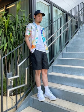 「Carhartt WIP（カーハートダブリューアイピー）のアイテム（トップス）」を使った、Stylesさん（メンズ・182cm）の夏コーディネート