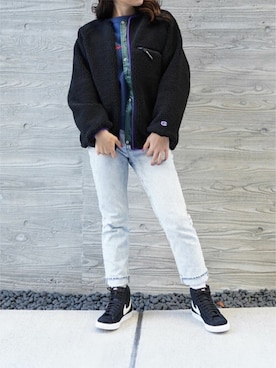 「Champion（チャンピオン）のアイテム（ブルゾン）」を使った、Stylesさん（レディース・162cm）の秋コーディネート