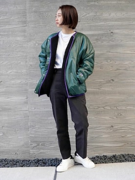 「Champion（チャンピオン）のアイテム（ブルゾン）」を使った、Stylesさん（レディース・156cm）の秋コーディネート