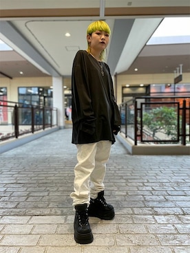 「ワイドシルエット」｜「アイテム（パンツ）」を使った、Stylesさん（レディース・152cm）の冬コーディネート