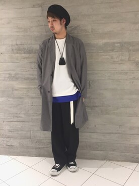 「RAGEBLUE（レイジブルー）のアイテム（ハンチング/ベレー帽）」を使った、HARUさん（メンズ・168cm）の春コーディネート