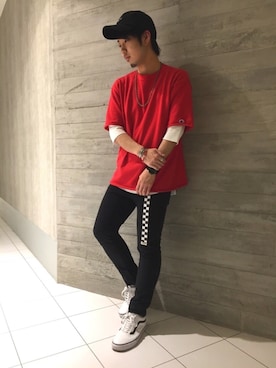 「RAGEBLUE（レイジブルー）のアイテム（キャップ）」を使った、HARUさん（メンズ・168cm）の春コーディネート