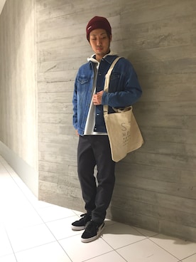 「RAGEBLUE（レイジブルー）のアイテム（ニットキャップ/ビーニー）」を使った、HARUさん（メンズ・168cm）の秋コーディネート