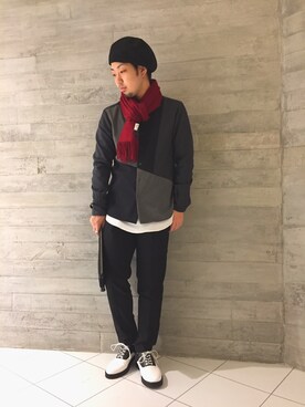 「RAGEBLUE（レイジブルー）のアイテム（ハンチング/ベレー帽）」を使った、HARUさん（メンズ・168cm）の秋コーディネート
