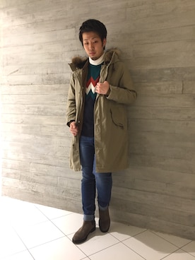 「RAGEBLUE（レイジブルー）のアイテム（モッズコート）」を使った、HARUさん（メンズ・168cm）の秋コーディネート