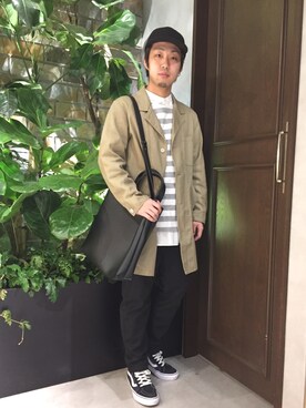 「ロング丈」｜「アイテム（その他アウター）」を使った、HARUさん（メンズ・168cm）の春コーディネート