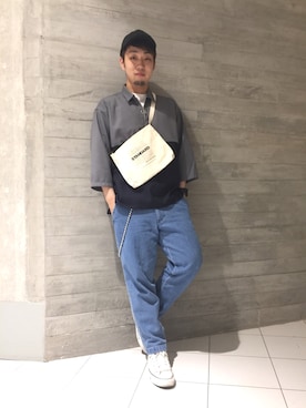 「RAGEBLUE（レイジブルー）のアイテム（ボディバッグ/ウエストポーチ）」を使った、HARUさん（メンズ・168cm）の春コーディネート