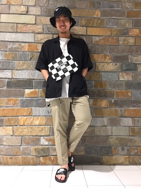 「RAGEBLUE（レイジブルー）のアイテム（ボディバッグ/ウエストポーチ）」を使った、HARUさん（メンズ・168cm）の夏コーディネート