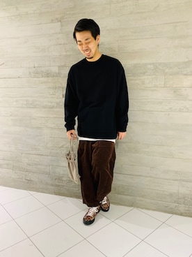 「RAGEBLUE（レイジブルー）のアイテム（ハンドバッグ）」を使った、HARUさん（メンズ・168cm）の秋コーディネート