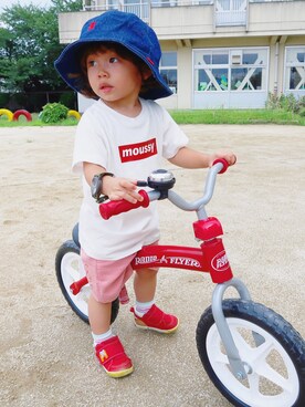 「MOUSSY（マウジー）のアイテム」を使った、misaki_1502さん（キッズ・80cm）の夏コーディネート