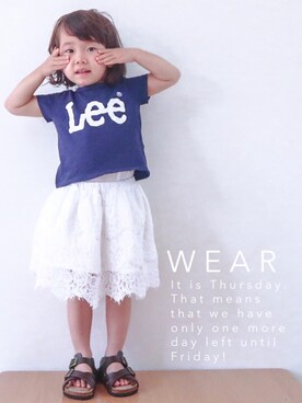「Lee（リー）のアイテム（Tシャツ/カットソー）」を使った、misaki_1502さん（キッズ・80cm）の夏コーディネート