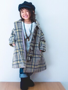 「MIKI HOUSE（ミキハウス）のアイテム（デニムパンツ）」を使った、misaki_1502さん（キッズ・80cm）の冬コーディネート