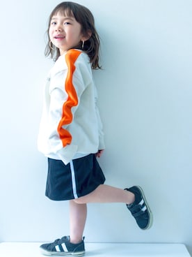 「アイテム（スカート）」を使った、misaki_1502さん（キッズ・90cm）の春コーディネート