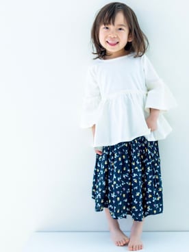 「アイテム（スカート）」を使った、misaki_1502さん（キッズ・90cm）の春コーディネート