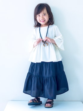 「アイテム（スカート）」を使った、misaki_1502さん（キッズ・74cm）の夏コーディネート