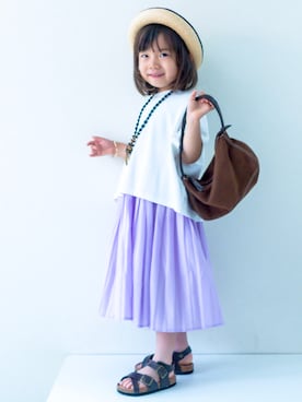 「アイテム（スカート）」を使った、misaki_1502さん（キッズ・90cm）の夏コーディネート