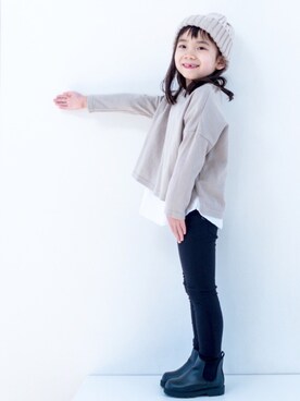 「アイテム（ブーツ）」を使った、misaki_1502さん（キッズ・100cm）の冬コーディネート