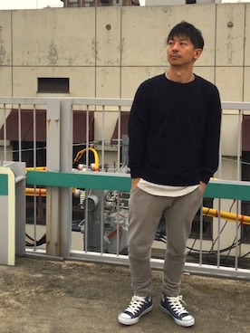 「URBAN RESEARCH Sonny Label（アーバンリサーチサニーレーベル）のアイテム（スウェット）」を使った、e-1さん（メンズ・161cm）の春コーディネート