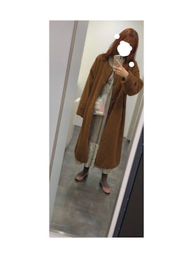 「ブラウンコーデ」｜「アイテム（ドレス）」を使った、natsumiiiiさん（レディース・163cm）の冬コーディネート