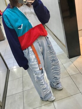 「Another Edition」｜「アイテム（スウェット）」を使った、あやのさん（レディース・154cm）の冬コーディネート