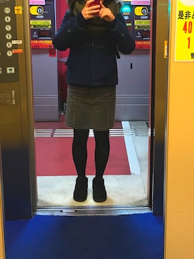 「earth music&ecology（アースミュージックアンドエコロジー）のアイテム（ダッフルコート）」を使った、chan-KAさん（レディース・160cm）の冬コーディネート