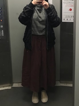 「frames RAY CASSIN（フレームスレイカズン）のアイテム（ブルゾン）」を使った、chan-KAさん（レディース・160cm）の春コーディネート