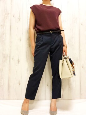 「RU（アールユー）のアイテム（パンツ）」を使った、chocoさん（レディース・163cm）の夏コーディネート