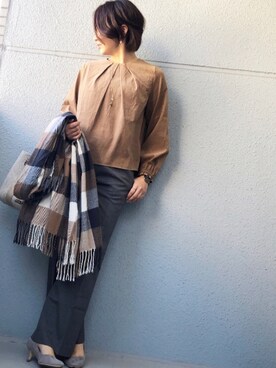 「Daniel Wellington（ダニエルウェリントン）の販売終了クラシックペティット アッシュフィールド32mm（アナログ腕時計）」を使った、chocoさん（レディース・163cm）の秋コーディネート