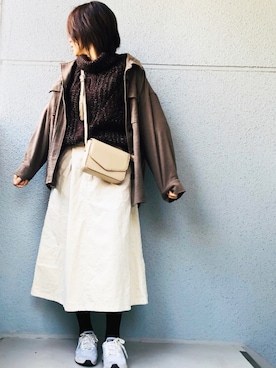 「apres jour mignon（アプレジュールミニョン）のアイテム（その他アウター）」を使った、chocoさん（レディース・163cm）の冬コーディネート