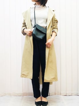 「nissenのバックコンシャス！後ろ姿はこちら（トレンチコート、ベージュ系）」を使った、chocoさん（レディース・163cm）の春コーディネート