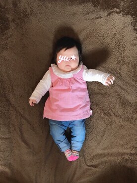 「babygap」｜「アイテム（その他トップス）」を使った、おてんばむすめさん（キッズ・60cm）の春コーディネート